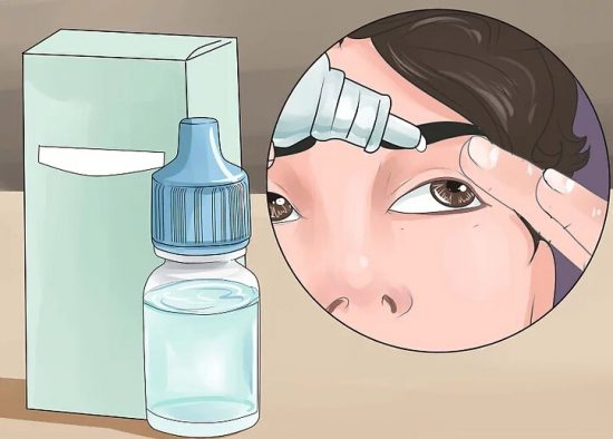 HA eye drop application