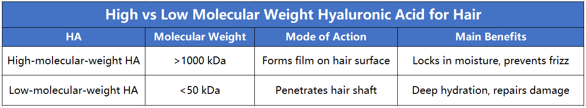 High vs Low Molecular Weight Hyaluronic Acid for Hair