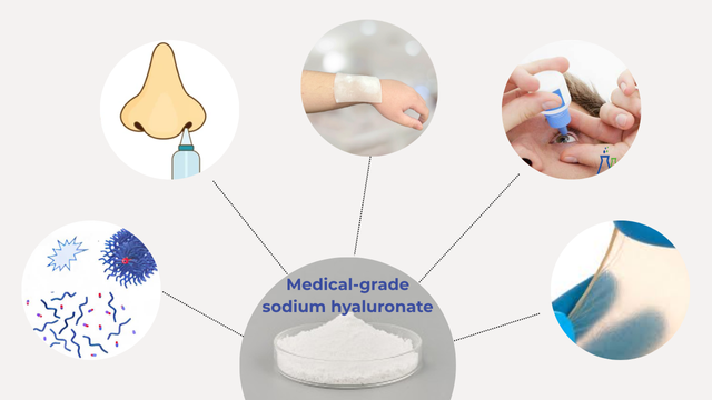 Medical-grade sodium hyaluronate applications