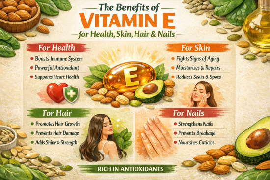 The Benefits of Vitamin E for Health, Skin, Hair and Nail